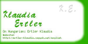 klaudia ertler business card